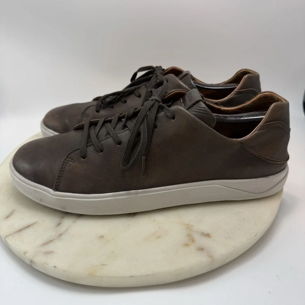 OluKai Lae'Ahi Li 'Ili Mens Size 11 Brown Casual Leather Sneakers 10455-6363